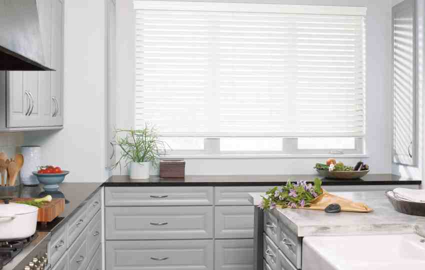 wood blind kitchen window treatments