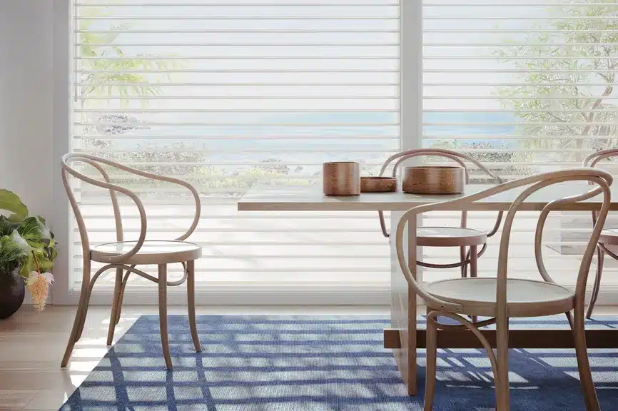 Sheer shadings in a modern Dunn Loring dining room