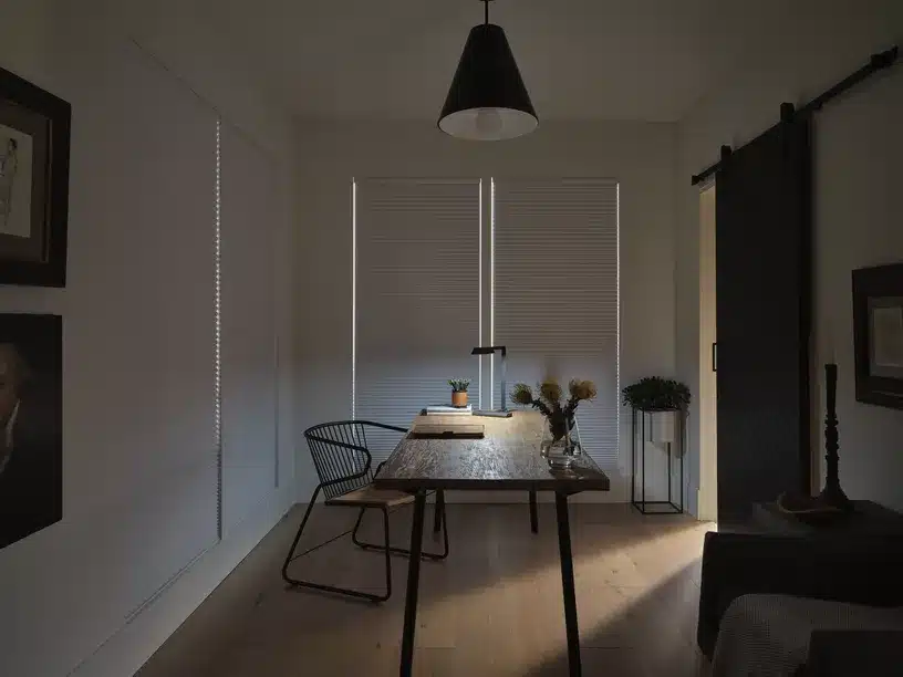 Honeycomb shades in a Fairfax home office